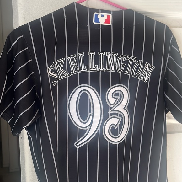 Rare Disney Gracey Manor Ghosts 93 Jersey Large Black Stripes - Picture 3 of 11